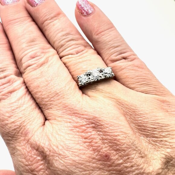 Womens Ring 14K Yellow Gold Diamond Vintage Wedding Anniversary 1 + ctw Size 9.5 - Picture 3 of 7